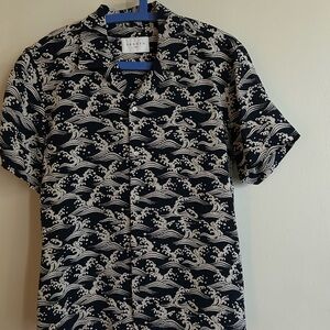 Sandro Paris wave print shirt